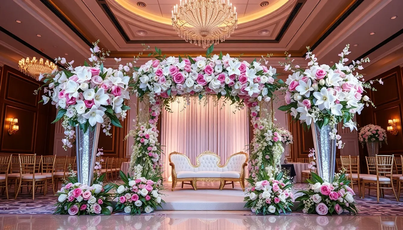 Luxury floral arrangements Dubai featuring elegant wedding flowers and exotic blooms
